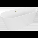 Mexen Flavia свободностояща вана 150 x 75 см, бяла, златен преливник - 54031507500-G (54031507500-G)