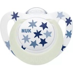 Nuk Светеща силиконова залъгалка NUK - Star Night, 18 м+, синя (10739749) - ozone