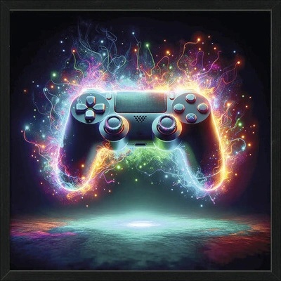 Obraz v rámu slim Scandic Neon Controller III 53x53cm