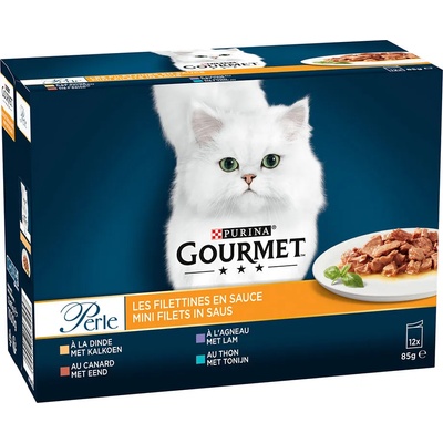 Gourmet 12х85г Gourmet Perle, консервирана храна за котки - подбрани лентички в сос