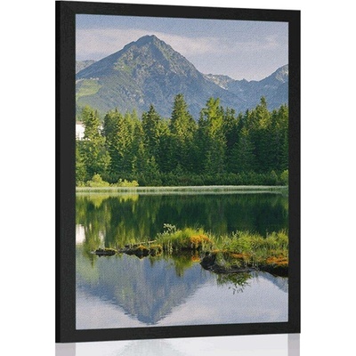 Plakát nádherné panorama hor u jezera - 20x30 black