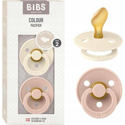 Bibs Colour anatomické dudlíky přírodní kaučuk 2ks Ivory / Blush