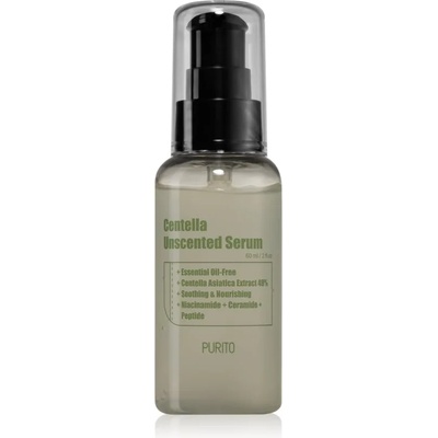 PURITO Wonder Releaf Centella Serum Unscented регенериращ серум за лице за успокояване и подсилване на чувствителната кожа 60ml