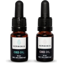 Herbonia Výhodný balíček pro pár 10% CBD Konopný olej, 10 ml + 15% CBD Konopný olej, 10 ml