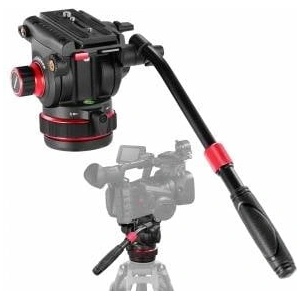 NEEWER Heavy Duty Video Tripod Fluid Head with Stepless Adjustable Pan/Tilt Damping, Quick Release Plate, compatible with DJI RS Gimbals, Handle Ø75mm Base, Max. Load 22lb, GM006