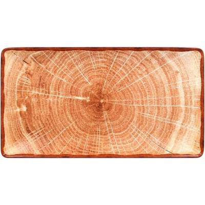 RAK Porcelain Woodart talíř obdélný 33,5 x 18,1 cm světle hnědá RAK-WDEDRG33TB