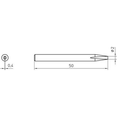 Weller LÖTSPITZE F. SPI 27 2,0MM GERADE VERP. spájkovací hrot dlátová forma Obsah 1 ks