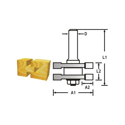 MAKITA D-48935 Pérová fréza s ložiskem stopka 12 mm,41x19x71 mm