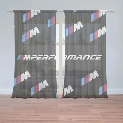 Sablio Záclony MPERFORMANCE čierny vzor: 2ks 150x250cm