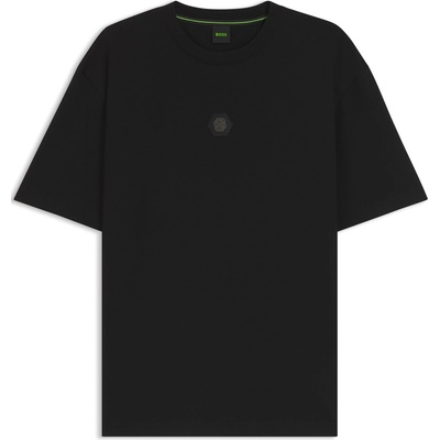 Boss Тениска Boss Men's Future Green Cotton Short Sleeve Oversized T-Shirt - Black