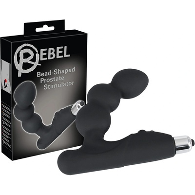 Rebel Bead-shaped vibrátor na prostatu čierny