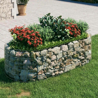 vidaXL Gabionový vyvýšený záhon pozinkované železo 200 x 100 x 50 cm