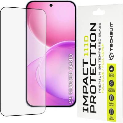 Techsuit Стъклен протектор за Oppo Reno16 / Reno16 Pro - 111D Full Cover / Full Glue Glass - Techsuit - Черен