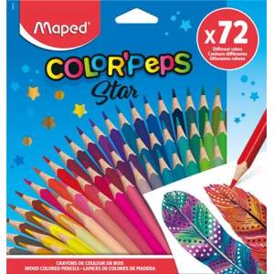 Maped Комплект цветни моливи, триъгълни, MAPED "ColorPeps Star", 72 различни цвята 832072 (832072)