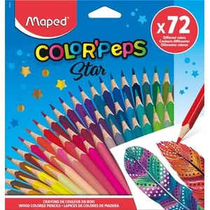 Maped Комплект цветни моливи, триъгълни, MAPED "ColorPeps Star", 72 различни цвята 832072 (832072)