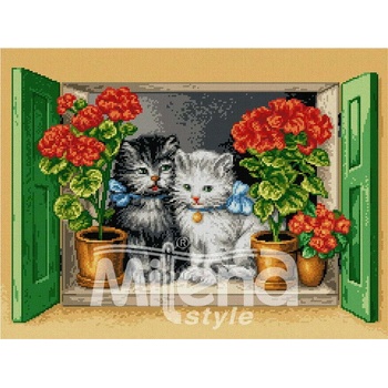 Milena Style Котета на прозореца - гоблен със схема