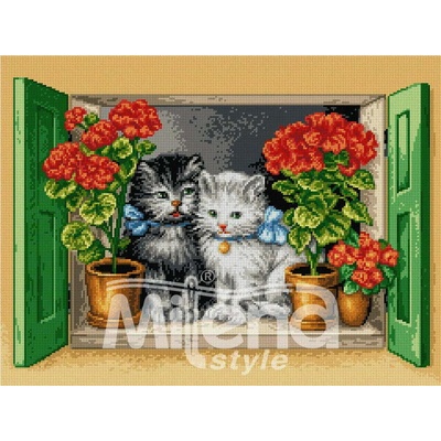 Milena Style Котета на прозореца - гоблен със схема