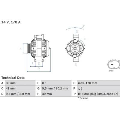 Alternátor BOSCH 0 986 082 480 (0986082480)