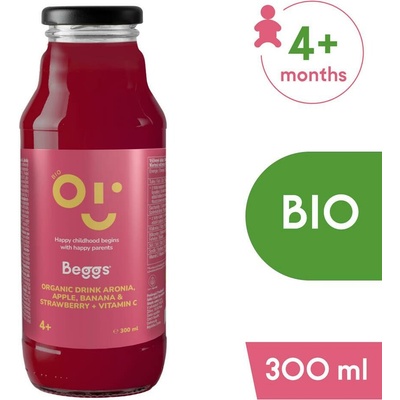 Beggs BIO NÁPOJ Aróniajablkobanán & jahoda s vitamínom C od ukonč. 4. mesiaca 300 ml