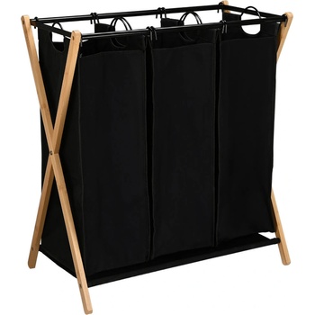 Estia Кош за пране Estia - Bamboo Essentials, 3 отделения, 102 l, черен (02-26967)