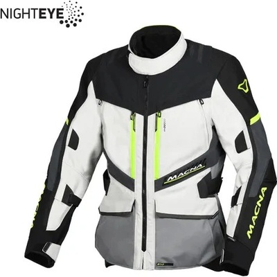 MACNA VÝPRODEJ bunda DOMANE MOTORCYCLE JACKET LIGHT GREY/GREY/FLUO YELLOW barva světle šedá/šedá/žlutá fluo/černá velikost L