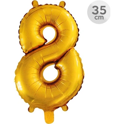 JUNIOR Balón narozeninový 35 cm číslo 8 zlatý
