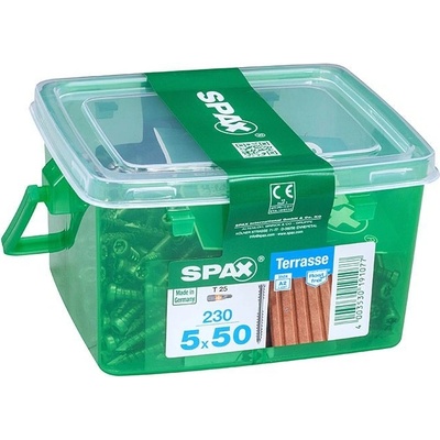 Spax Terasová skrutka s válc. hlavou T-Star plus T25, oceľ A2, 5 x 50 mm, 230 ks