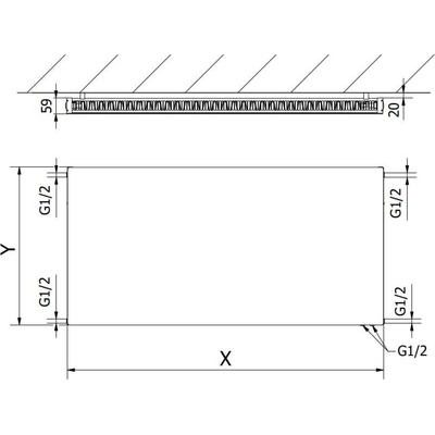Mexen Flat CVF11 W611F-050-090-00 500 mm x 900 mm