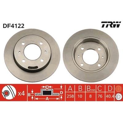 Brzdový kotúč TRW DF4122
