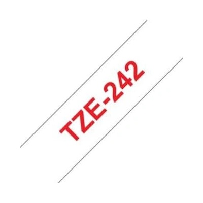 Brother TZE-242, červený tisk bílý podklad 8 m x 18 mm