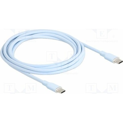 Delock 81235 USB 2.0 USB C vidlice z obou stran zlacený 2,5m modrý