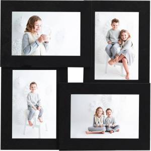 vidaXL Фоторамка колаж за 4 снимки (13x18 см), черна, МДФ (332775)