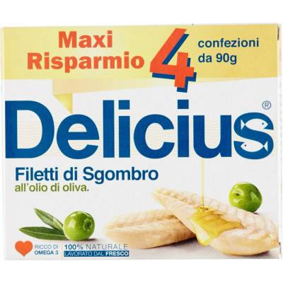 Delicius filety z makrely v olivovom oleji 4x90g