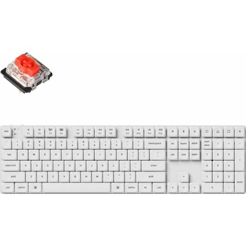 Keychron K5 Pro White QMK/VIA Full-Size Hot-Swappable Low-Profile Gateron Red Switches (K5P-Q1)