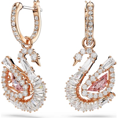 Swarovski Blyštivé náušnice Labuť 2v1 se zirkony Swan 5732415