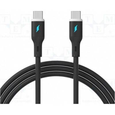 Akyga AK-USB-67 USB 2.0 USB C vidlice z obou stran niklovaný 1m černý