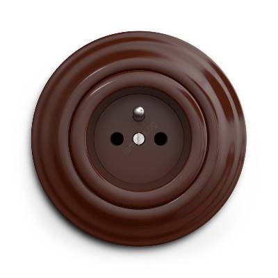 - Ретро домашен контакт с рамка, 230 V, кафяв (KA0034F)