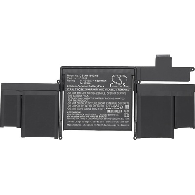 Cameron Sino Батерия за лаптоп Apple MacBook A1502 battery(2015), MacBook Pro Retina A1502 (2015 Version) A1582 LiPo 11, 43V 6500mAh (AM1502NB)