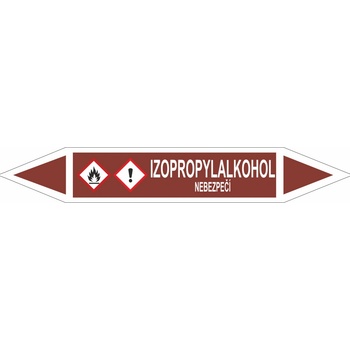 Oboustranná šipka GHS - Izopropylalkohol Samolepka PVC 0: arch 10 ks - 166x26mm