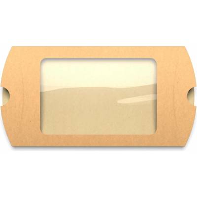 Kraftové krabičky ve tvaru polštářku s okénkem - 229 x 162 mm (C5) - Manilová