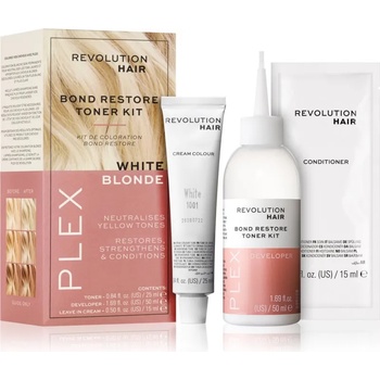 Revolution Beauty Plex Bond Restore Kit комплект за подчертаване на цвета на косата цвят White Blonde