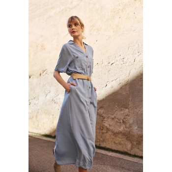 Moodo Синя дамска рокля с риза Moodo Moodo | Sin | ЖЕНИ | XS