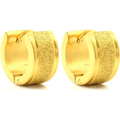 BRUNOshop.cz Náušnice kroužky gold s pískováním S0031