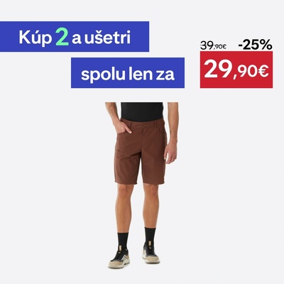 Quechua Pánske turistické šortky NH500 Regular hnedé