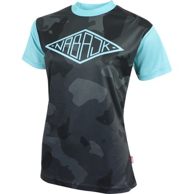 Nabajk Shpindler ladies short sleeve black camo/turquoise