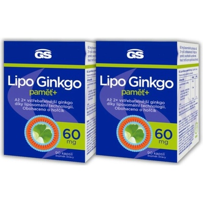 GS Lipo Ginkgo paměť+ 60mg kapslí 90 balení 2 ks