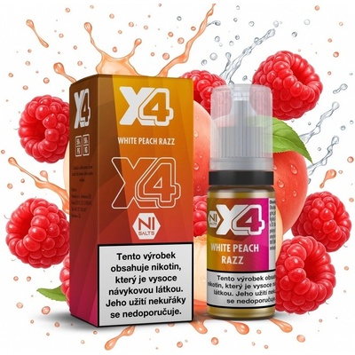 X4 Bar Juice White Peach Razz 10 ml 20 mg – Zboží Mobilmania