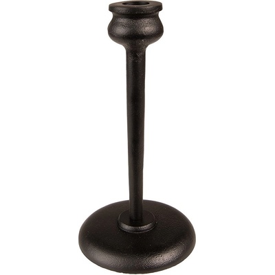 Černý kovový svícen na úzkou svíčku Pióne - Ø 10*21 cm - Clayre & Eef