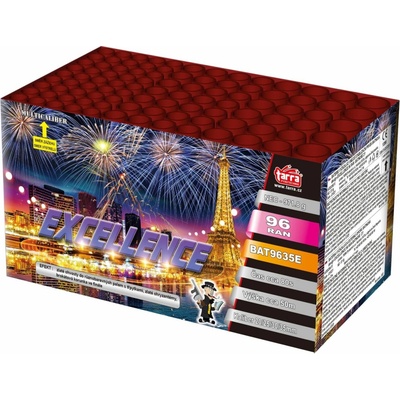 Ohňostroj Baterie výmetnic EXCELLENCE 96 ran 2 1 multikalibr TARRA pyrotechnik BAT9635E
