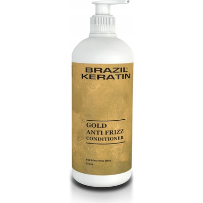 Brazil Keratin Gold Anti Frizz Conditioner regeneračný kondicionér pre nepoddajné a krepovité vlasy 550 ml
